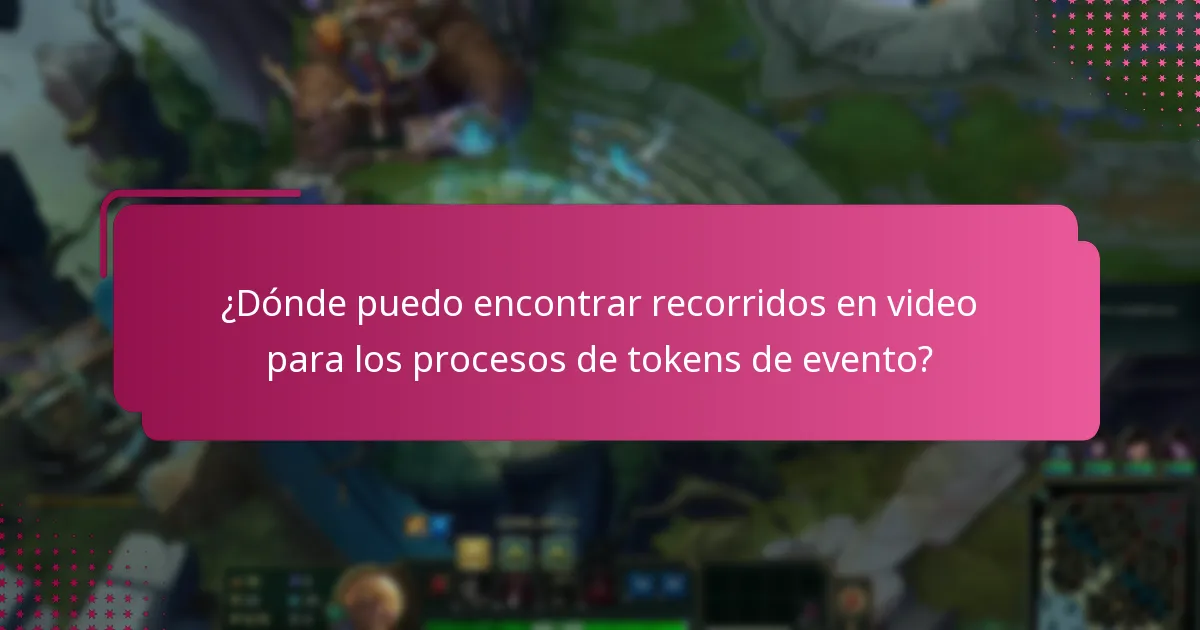 ¿Dónde puedo encontrar recorridos en video para los procesos de tokens de evento?